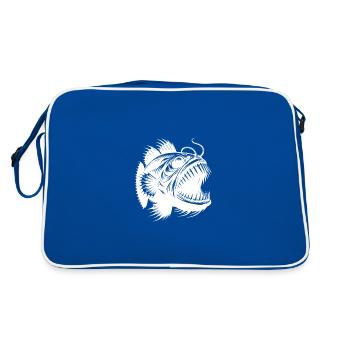 Des poissons-grenouilles menaçants venus des profondeurs sombres - Sac Retro - bleu/blanc - Dos