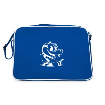 Serpent Enfants Drôle Serpents Motif Animal - Sac Retro - bleu/blanc - Dos
