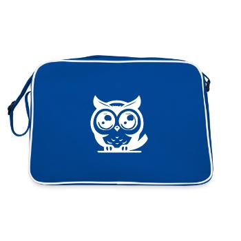 Mignon mignon hibou mignon avec de grands yeux - Sac Retro - bleu/blanc - Dos