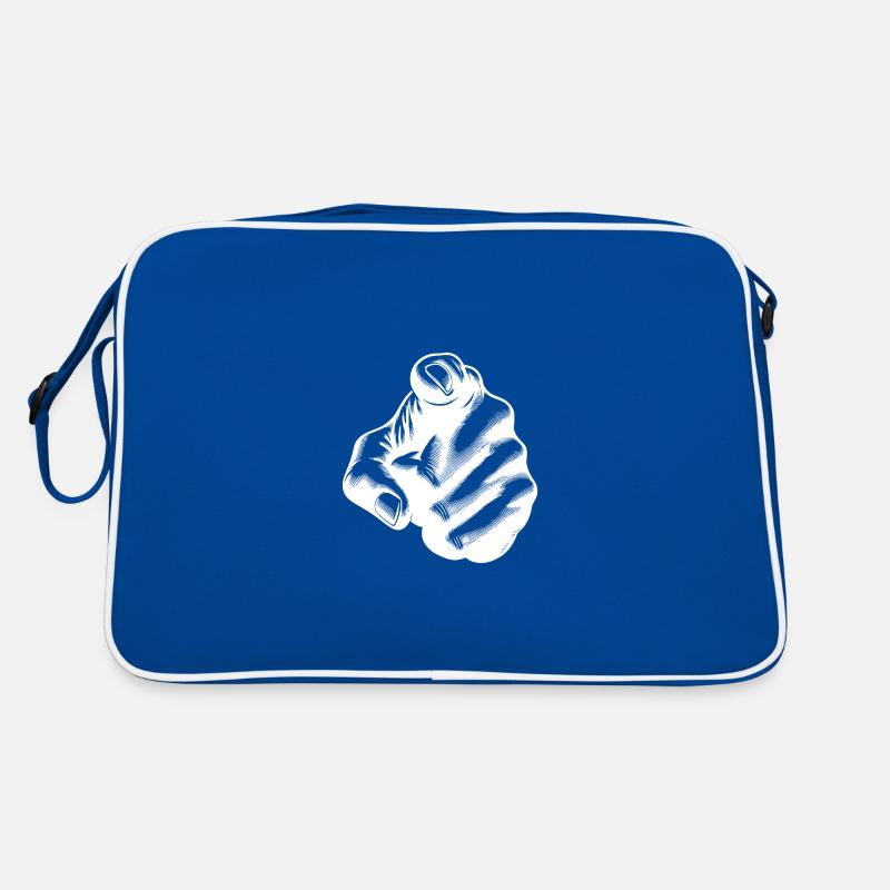 Blickfang Zeigefinger als Handgeste Retro Tasche