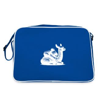 Lama mignon avec un koala endormi - Sac Retro - bleu/blanc - Dos