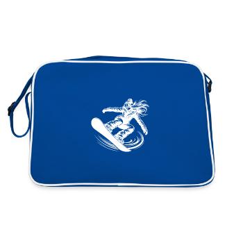 Snowboarder des sports d’hiver en action saute - Sac Retro - bleu/blanc - Dos