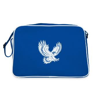Aigle aux ailes déployées en mouvement - Sac Retro - bleu/blanc - Dos
