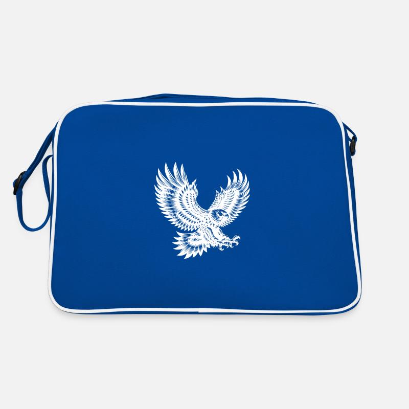Eagle with outstretched wings in motion Retro Bag