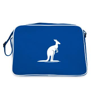 Simple kangaroo as an iconic Australia motif - Retro Bag - blue/white - Back