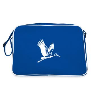 Élégant oiseau cigogne volant - Sac Retro - bleu/blanc - Dos