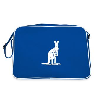 Elegant Kangaroo Marsupials Animal Print Silhouette - Retro Bag - blue/white - Back