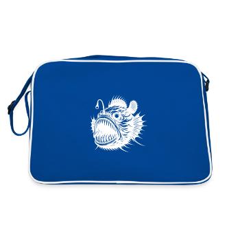 Creepy frogfish from the deep sea - Retro Bag - blue/white - Back