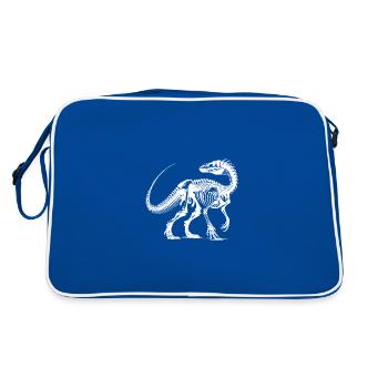 L’évolution en lignes, os fossiles de dinosaures - Sac Retro - bleu/blanc - Dos