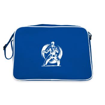 Posture de karaté parfaite Art martial magistral - Sac Retro - bleu/blanc - Dos