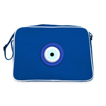 NAZAR BONCUK - Modèle de symbole de protection yeux bleus - Sac Retro - bleu/blanc - Dos
