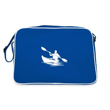Petit bateau kayak manœuvrable pour les grandes excursions en kayak - Sac Retro - bleu/blanc - Dos