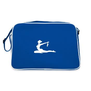Meditation und Yoga Ausdruck von Kraft und Eleganz - Retro Tasche - Blau/Weiß - Hinten