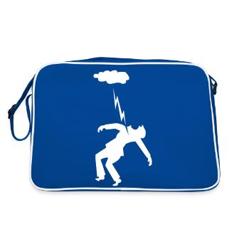 blitz strike - Retro Tasche - Blau/Weiß - Hinten