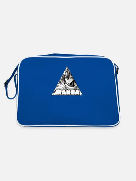 Manga - Retro Tasche - Blau/Weiß - Hinten