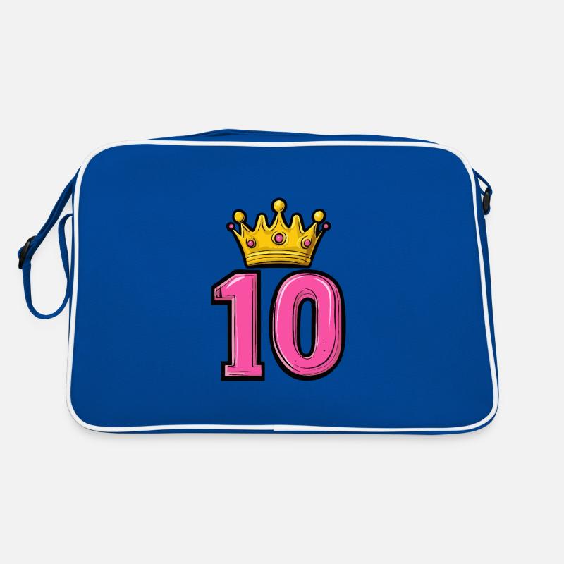 10 Zahl Krone Retro Tasche