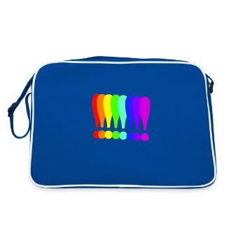Point d’exclamation Idée cadeau colorée Couleurs arc-en-ciel - Sac Retro - bleu/blanc - Dos