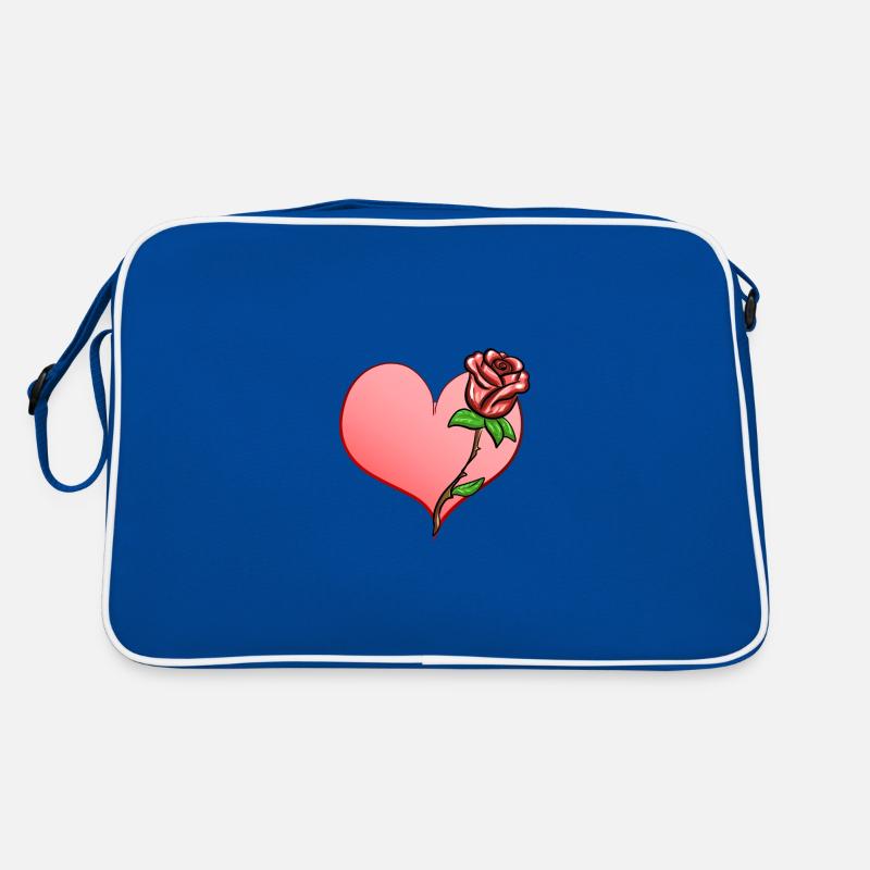 Symbole de forme de cœur de fleur de rose Sac Retro
