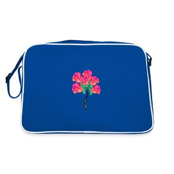 Bouquet de plantes de rose en forme de symbole de floraison - Sac Retro - bleu/blanc - Dos