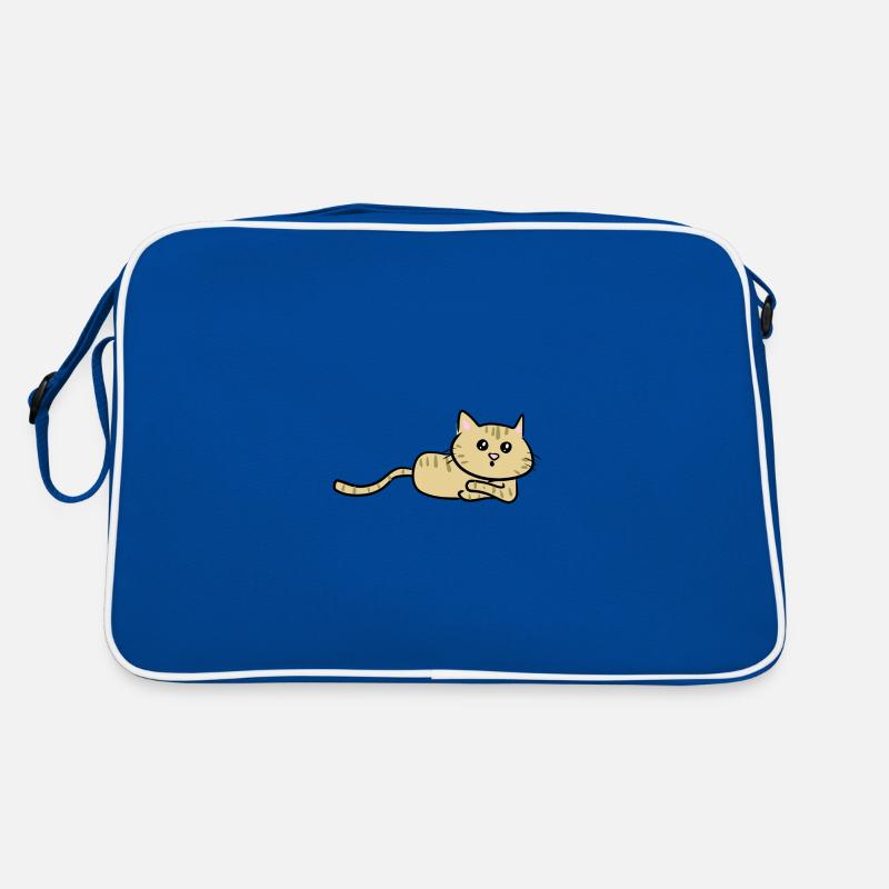 katze liegend neugierig süß tier Retro Tasche