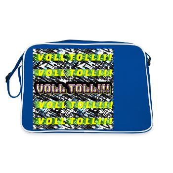 VOLL TOLL - Retro Tasche - Blau/Weiß - Hinten