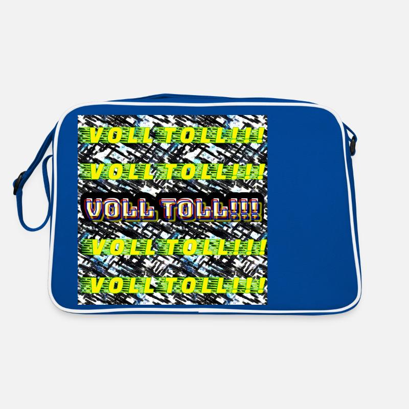 VOLL TOLL - Retro Tasche - Blau/Weiß