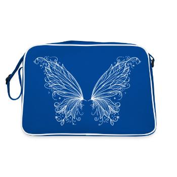 Wings, delicate white transparent - Retro Bag - blue/white - Back