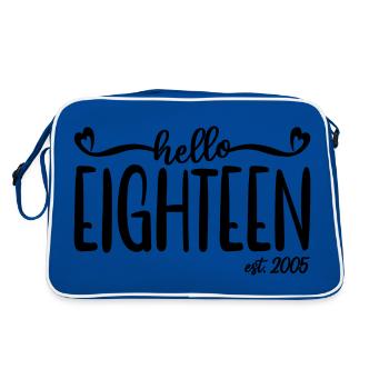18. Geburtstag Frauen Hallo Achtzehn Est. 2005 - Retro Tasche - Blau/Weiß - Hinten
