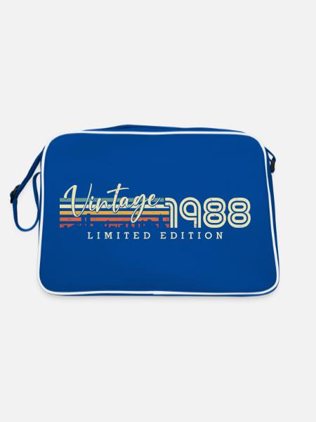 Vintage 1988 Vintage Born Retro Birthday - Retro Bag - blue/white