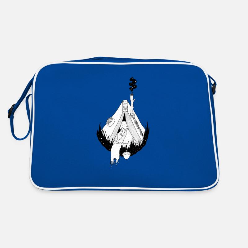 Camping - Retro Tasche - Blau/Weiß