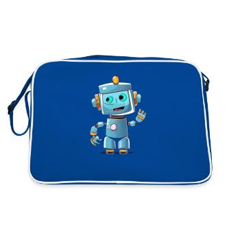 Un robot tente de comprendre les émotions humaines - Sac Retro - bleu/blanc - Dos