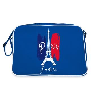 Paris I love it - Retro Bag - blue/white - Back