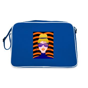 WIFE. DAUGHTER. ADOLESCENT. WOMEN'S DAY - Retro Bag - blue/white - Back