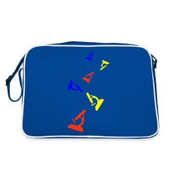 Microscope Icon Symbol - Retro Bag - blue/white - Back