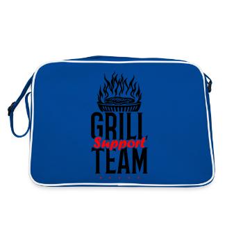 Grill Support Team - Retro Tasche - Blau/Weiß - Hinten