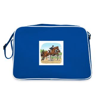 Viser haut : la fascination du saut d’obstacles - Sac Retro - bleu/blanc - Dos