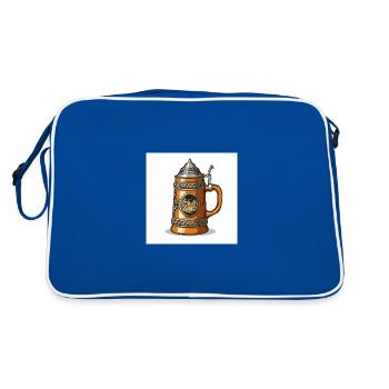 Une blonde fraîche dans une chope de bière traditionnelle - Sac Retro - bleu/blanc - Dos