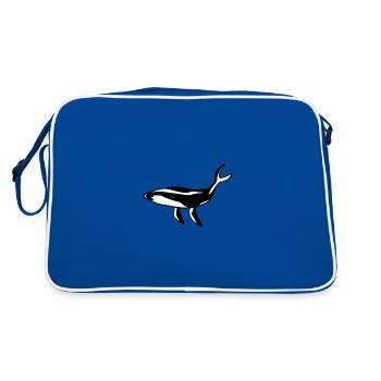 Symbole de l’écosystème animal marin animal animal de baleine - Sac Retro - bleu/blanc - Dos