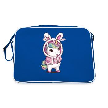 Licorne kawaii avec tenue de lapin mignon - Sac Retro - bleu/blanc - Dos