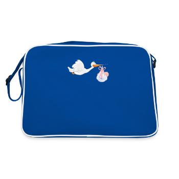 Bébé et cigogne - Sac Retro - bleu/blanc - Dos