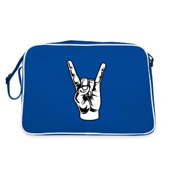 Rock 'n' roll hand - Retro Bag - blue/white - Back