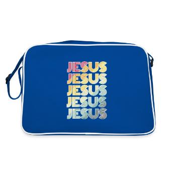 Jésus-Christ de Nazareth Foi Bible Jésus - Sac Retro - bleu/blanc - Dos