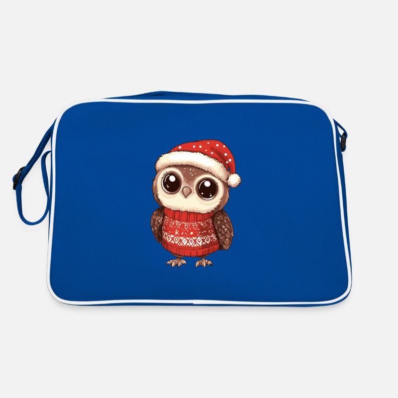 Eule Weihnachten Comic Retro Tasche