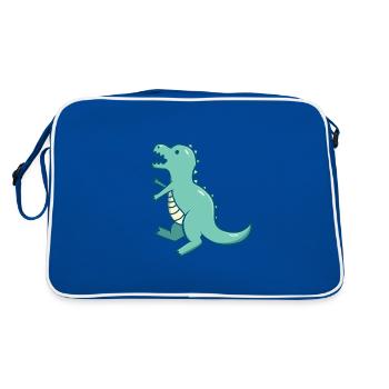 Petit dinosaure mignon bleu T-Rex - Sac Retro - bleu/blanc - Dos