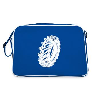 Huge tyre for sports and tractor fans - Retro Bag - blue/white - Back