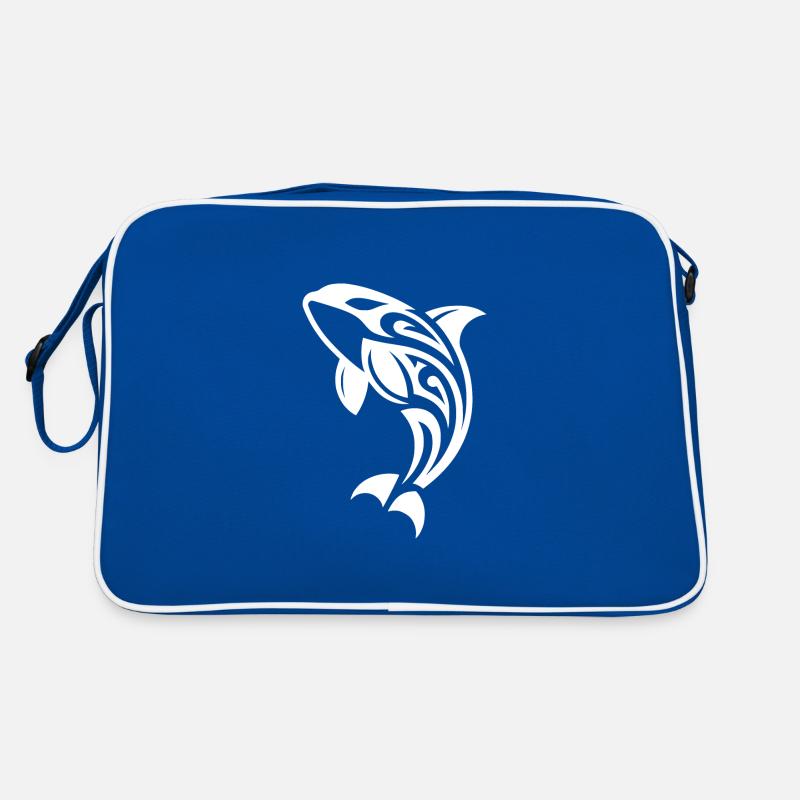 Springender Orca Tattoo Style Retro Tasche