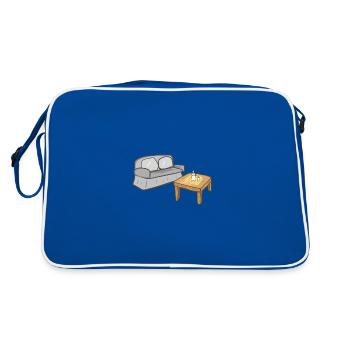 Living Symbol Table Sofa Living Room - Retro Bag - blue/white - Back