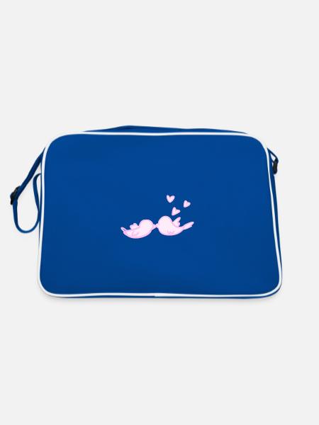Couple Couple Animaux Oiseaux Oiseau - Sac Retro - bleu/blanc - Dos