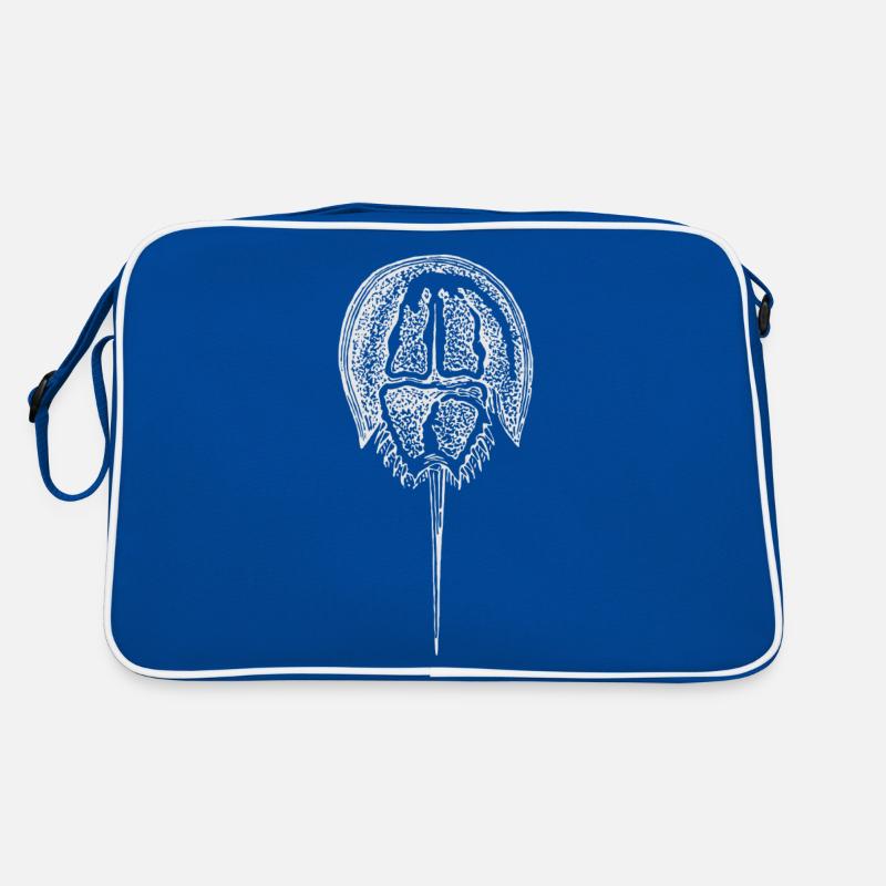 Pfeilschwanzkrebs - Retro Tasche - Blau/Weiß