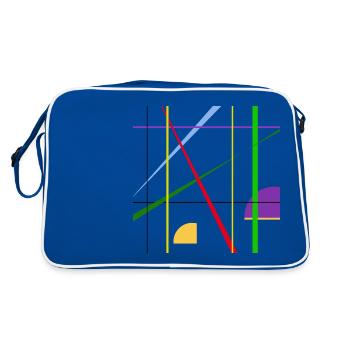 just that - Retro Tasche - Blau/Weiß - Hinten